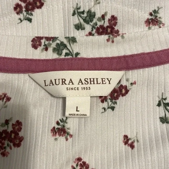 Laura Ashley purple white floral nightgown size large - Picture 7 of 10